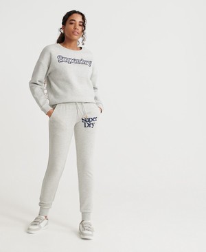 Superdry Applique Serif Loopback Női Sportruházat Fehér | YMHVF6948